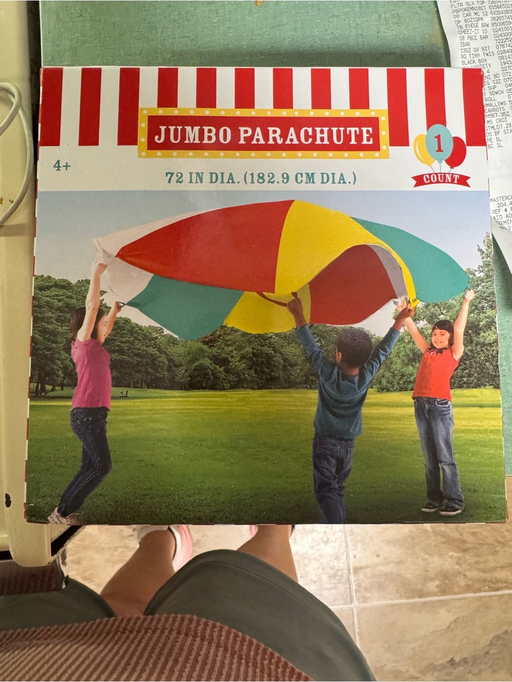 Parachute Jumbo Play Canopy - Red, Yellow, Green, Blue, White